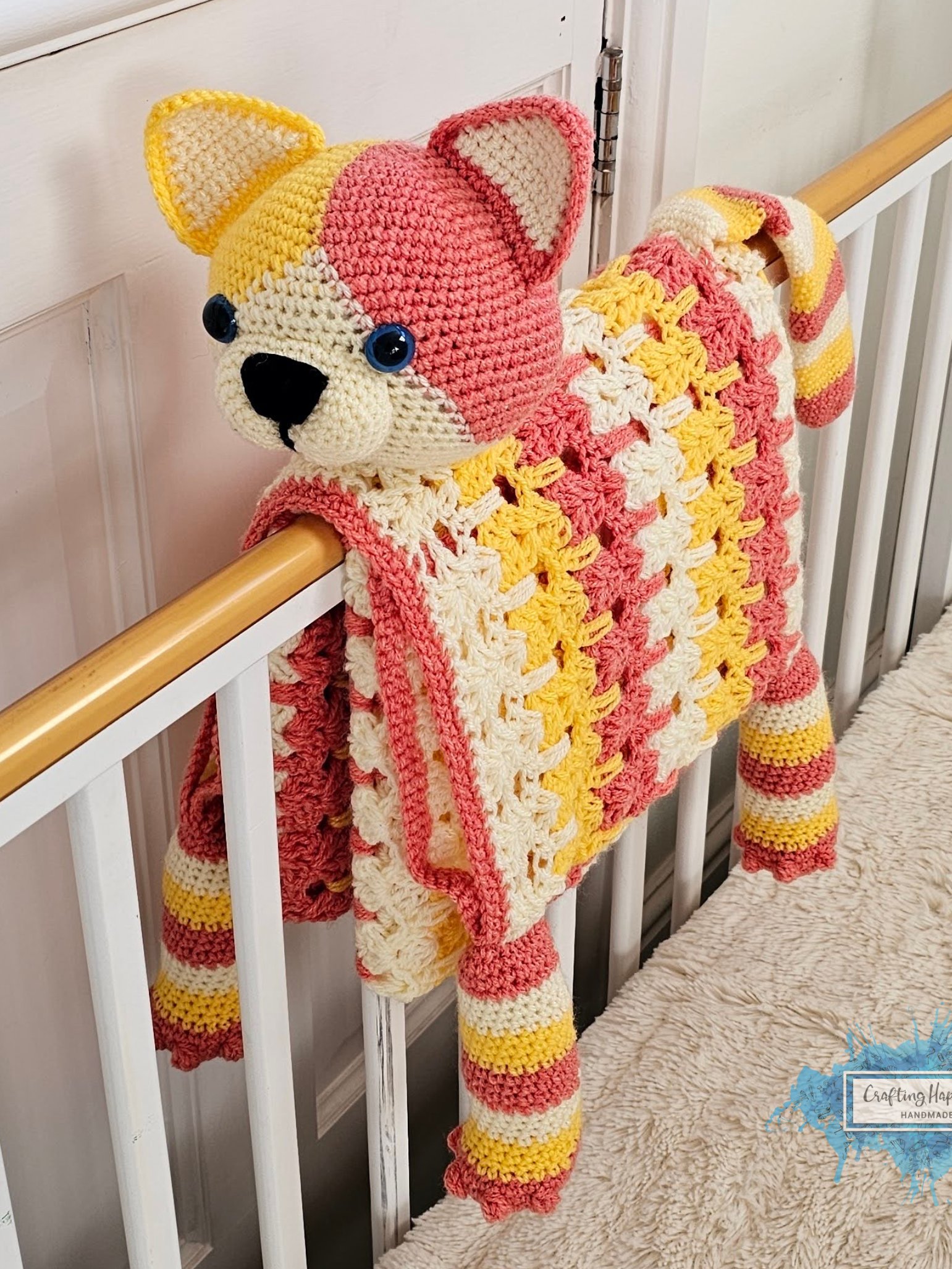Calico Cat Crochet Baby Blanket PATTERN | Amigurumi Toy, Stroller Throw (PDF Pattern) product image (1)