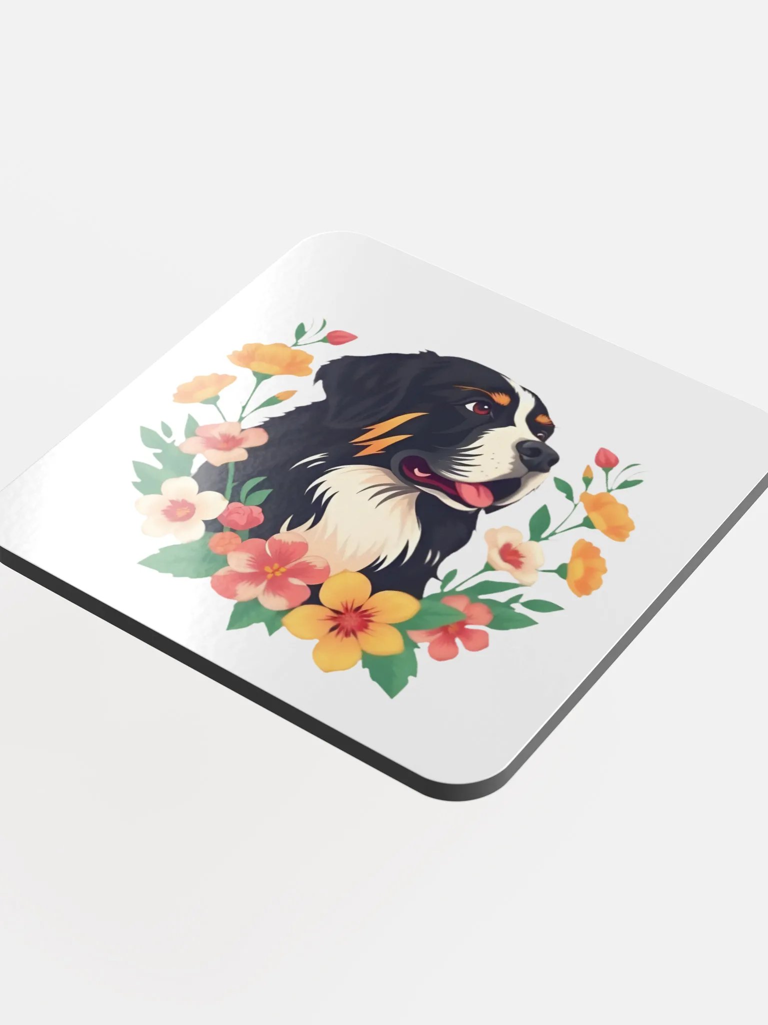 Floral Saint Benard Cork Coaster product image (4)