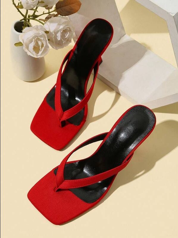 ADLEST Women's Classic Minimalist Striped Thong High Heel Sandals,Spring Summer Outfits product image (5)