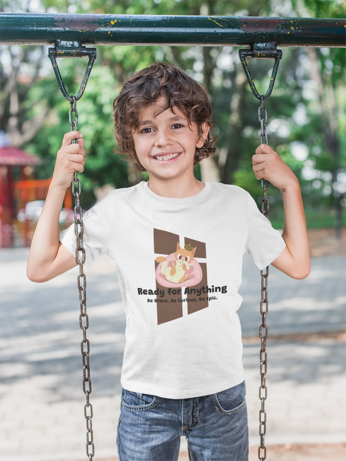 Crowned Cat Cozy Youth Tee product image (1)