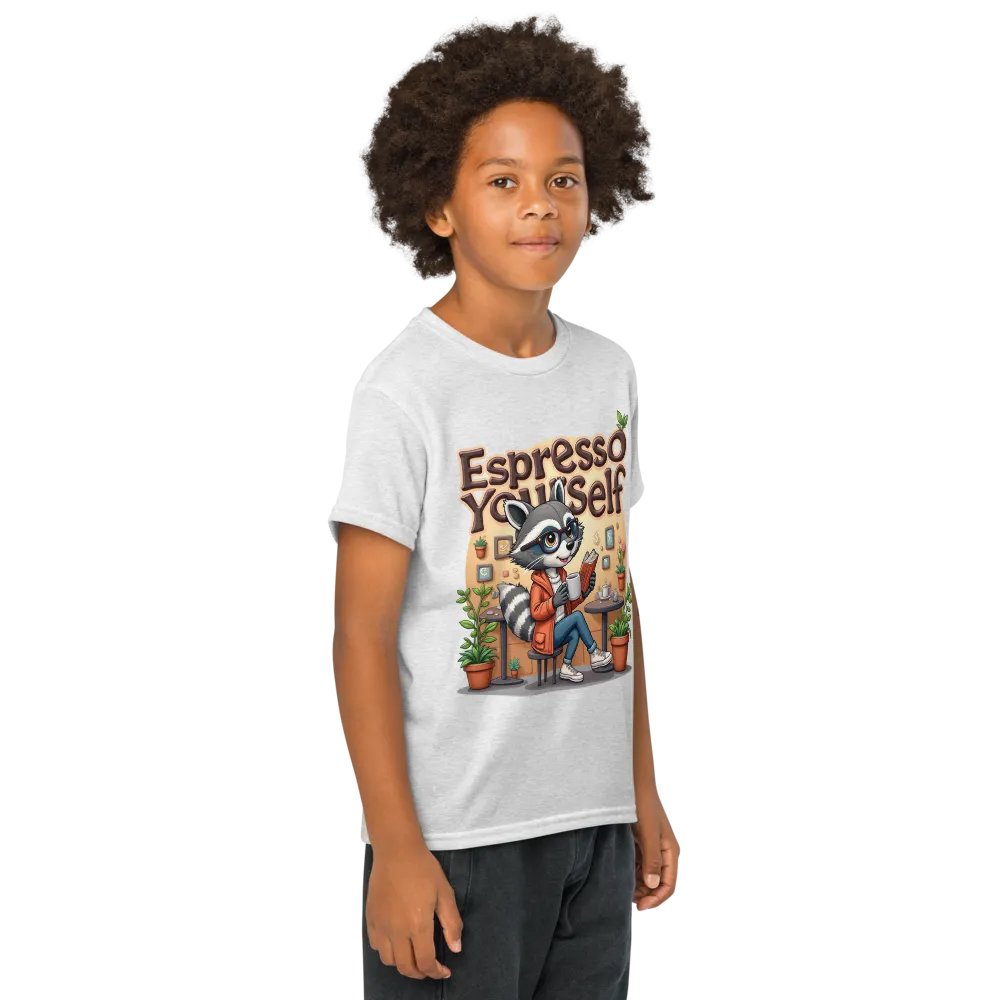 Espresso Yourself Raccoon Youth Sports Tee product image (69)