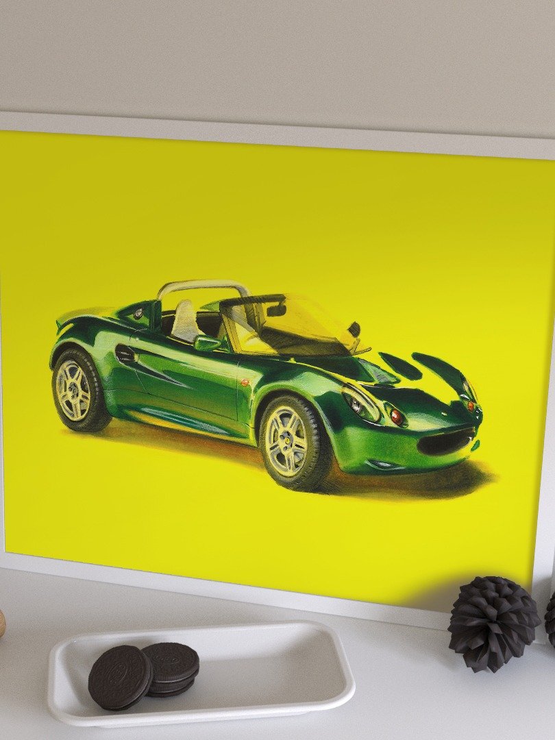 British Racing Green Lotus Elise - A3 Print product image (2)