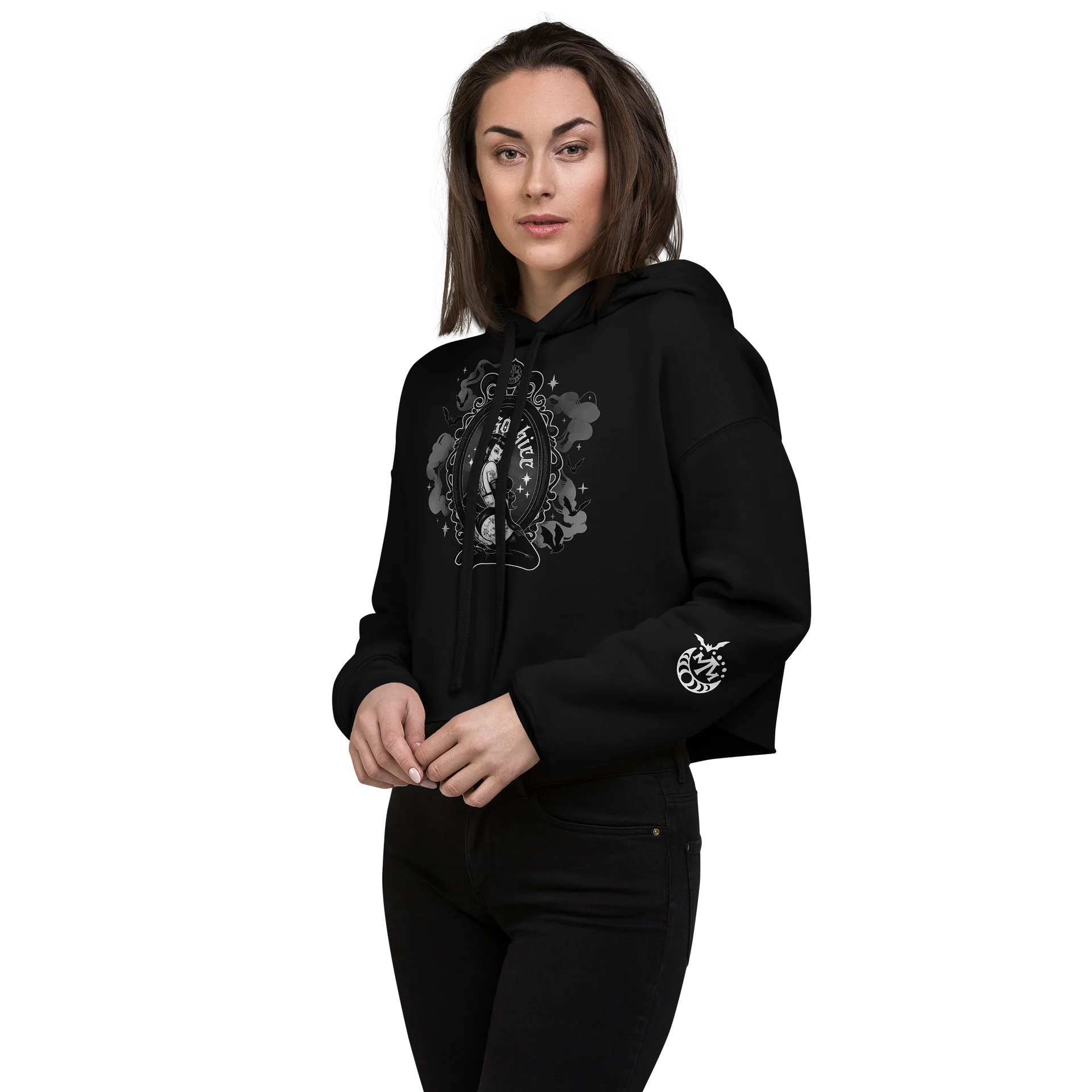 𝖌𝖔𝖙𝖍𝖎𝖈𝖈 crop hoodie product image (3)