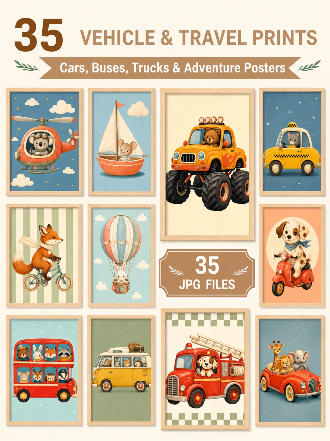 Kids Wall Art Bundle, Nursery Printable Art product image (7)