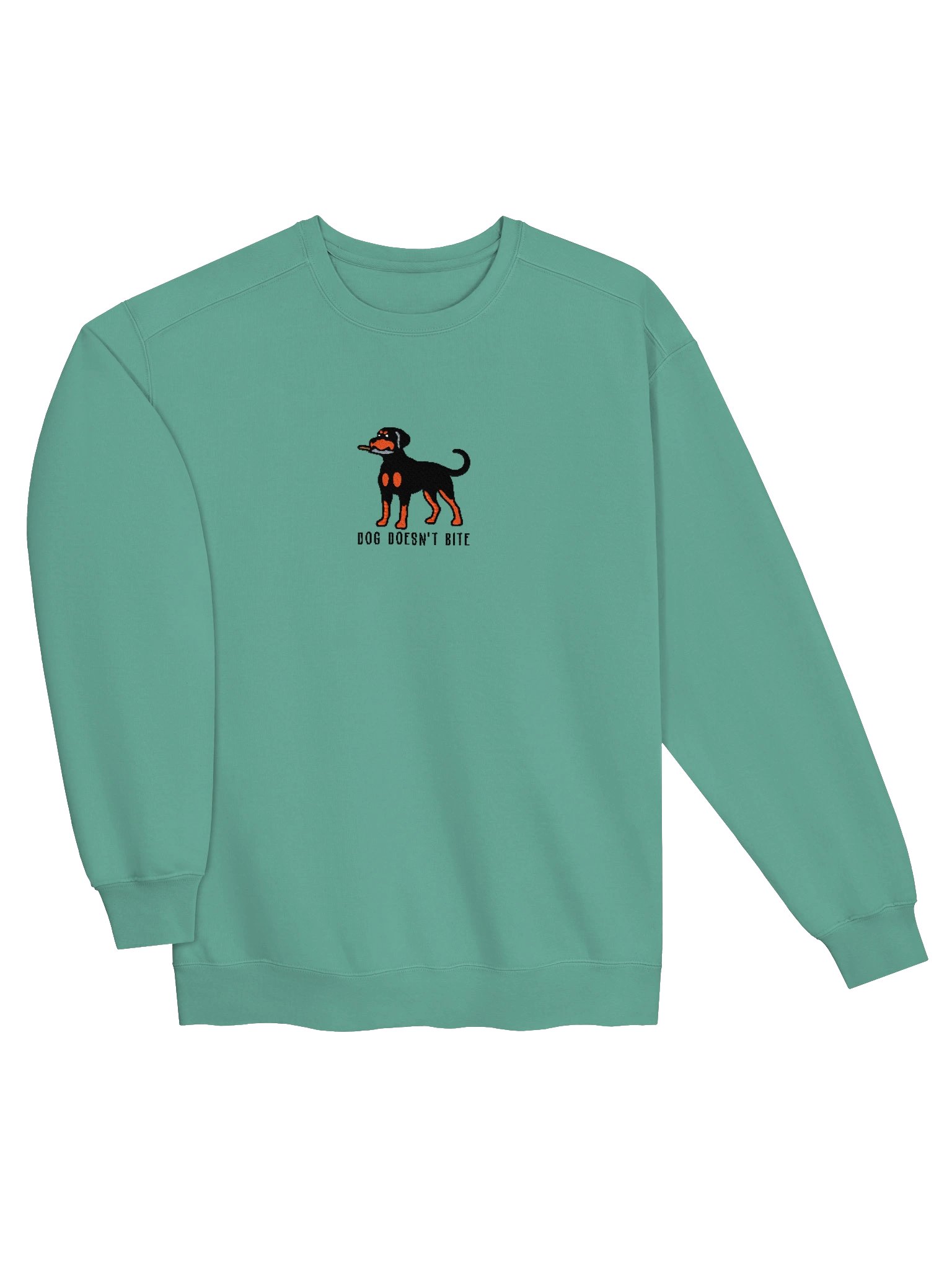 Dog Doesn't Bite Funny Chibi-Style Embroidered Premium Sweatshirt for Doberman Pinscher(Black & Tan) Owners product image (27)
