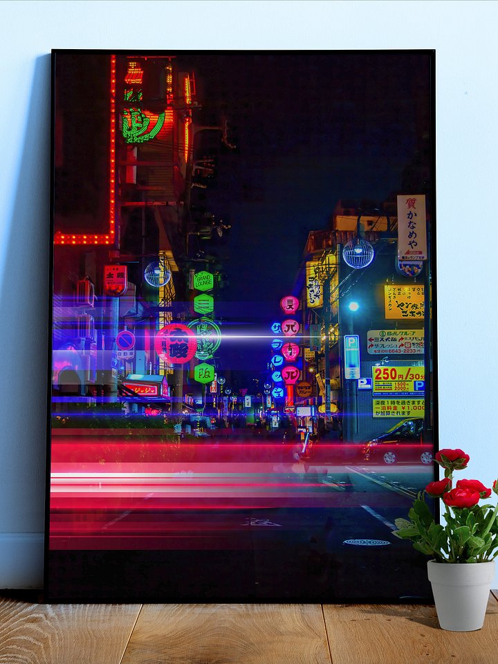Neon night city: Tokyo, Japan (synthwave/vaporwave/retrowave/cyberpunk) — aesthetic poster product image (1)