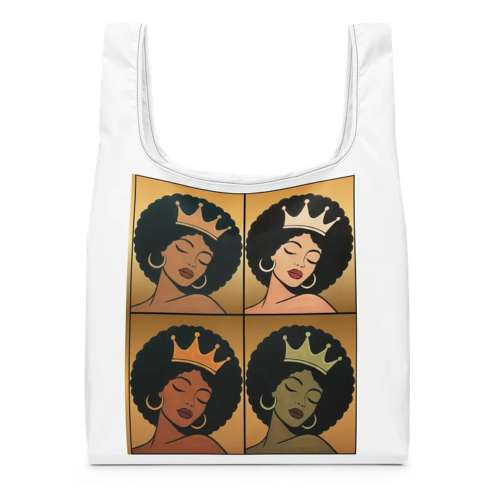 Poised Princess Crowned Afro Pop Grid Tote product image (1)