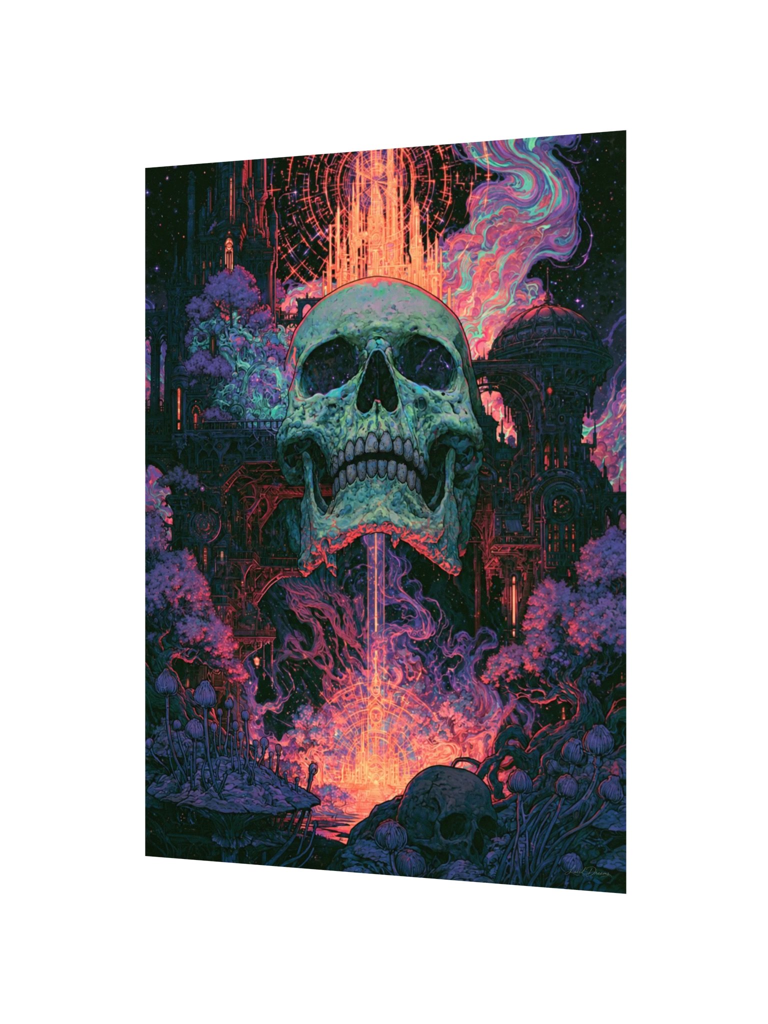 Psychedelic Skull Art Print — Astral Cathedral Skull product image (6)