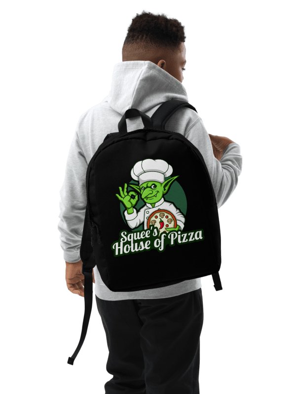 Squee’s House of Pizza Minimalist Backpack (Black) product image (3)
