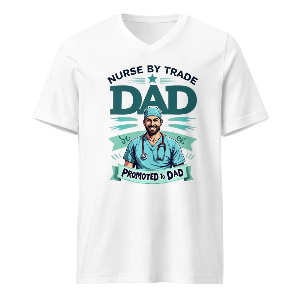 Promoted to Dad Nurse V-Neck Tee product image (1)