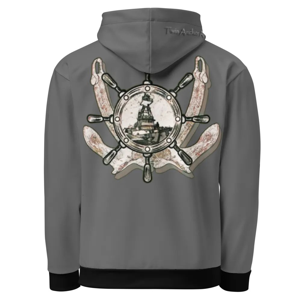 2 Anchor - Ship wheel & Tug CE (Gray) – Performance Marine Wear | Twin Anchor Apparel North Current Line product image (3)