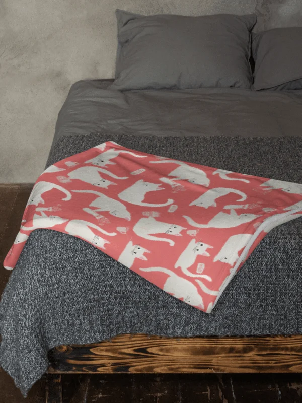 Bad Cats Knocking Stuff Over Throw Blanket, Pink product image (6)