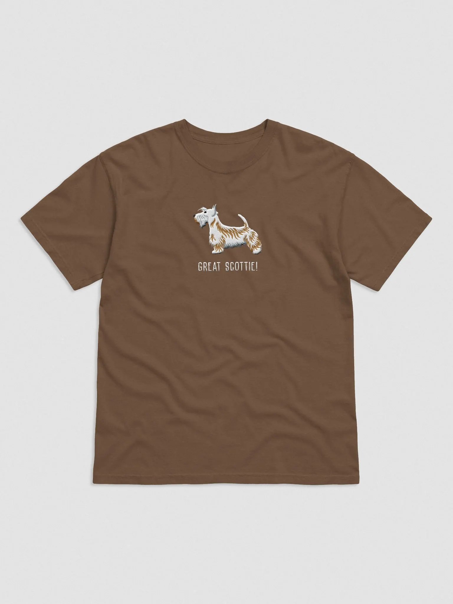 Great Scottie T-Shirt(Embroidered) of a Scottish Terrier(White) product image (4)