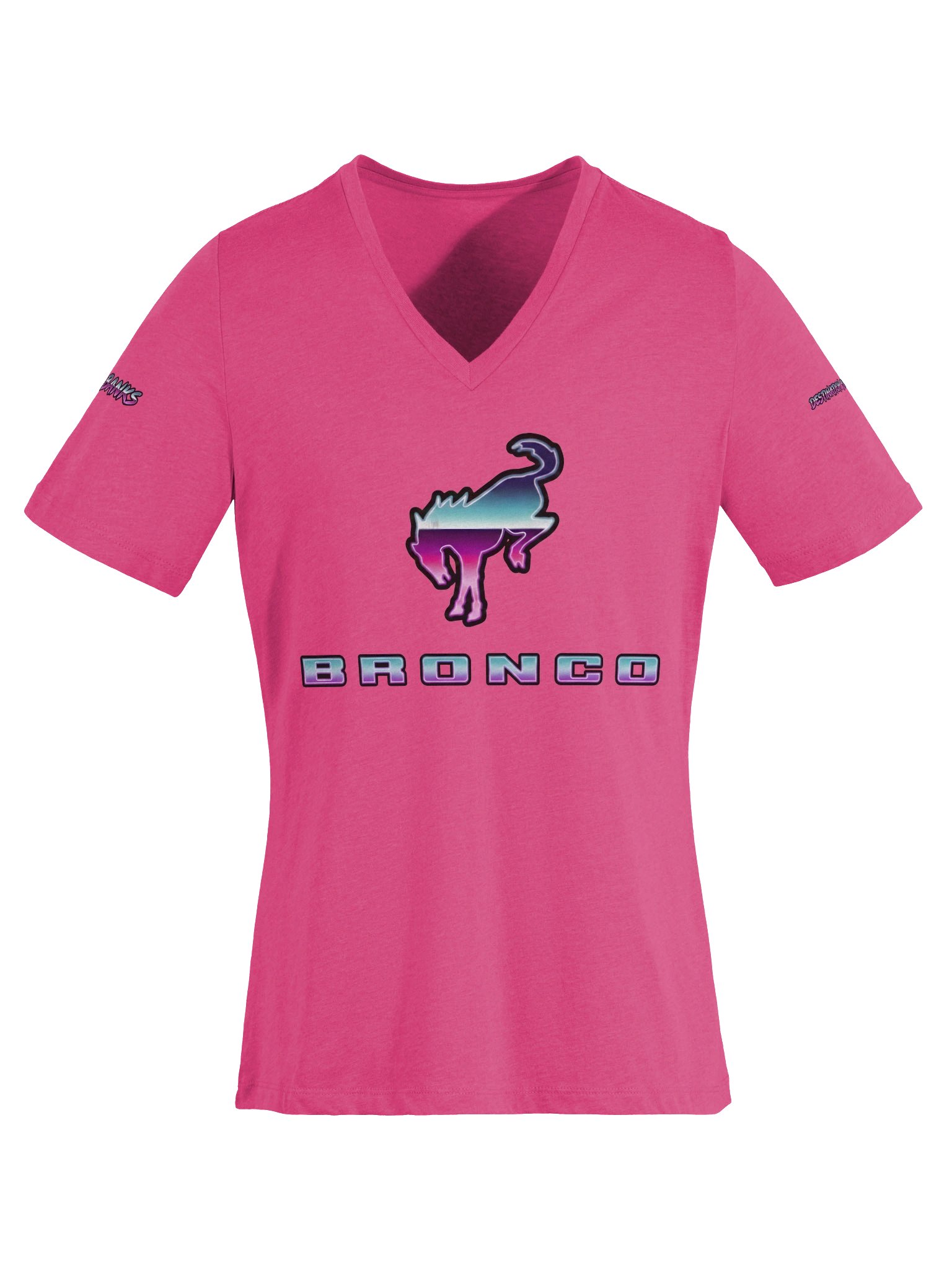 2026 Bronco Beach Bash OBX / Destination Bigfoot Bronco Collab V-Neck Bella+Canvas Supersoft T-Shirt (Multiple Colors Available) product image (8)