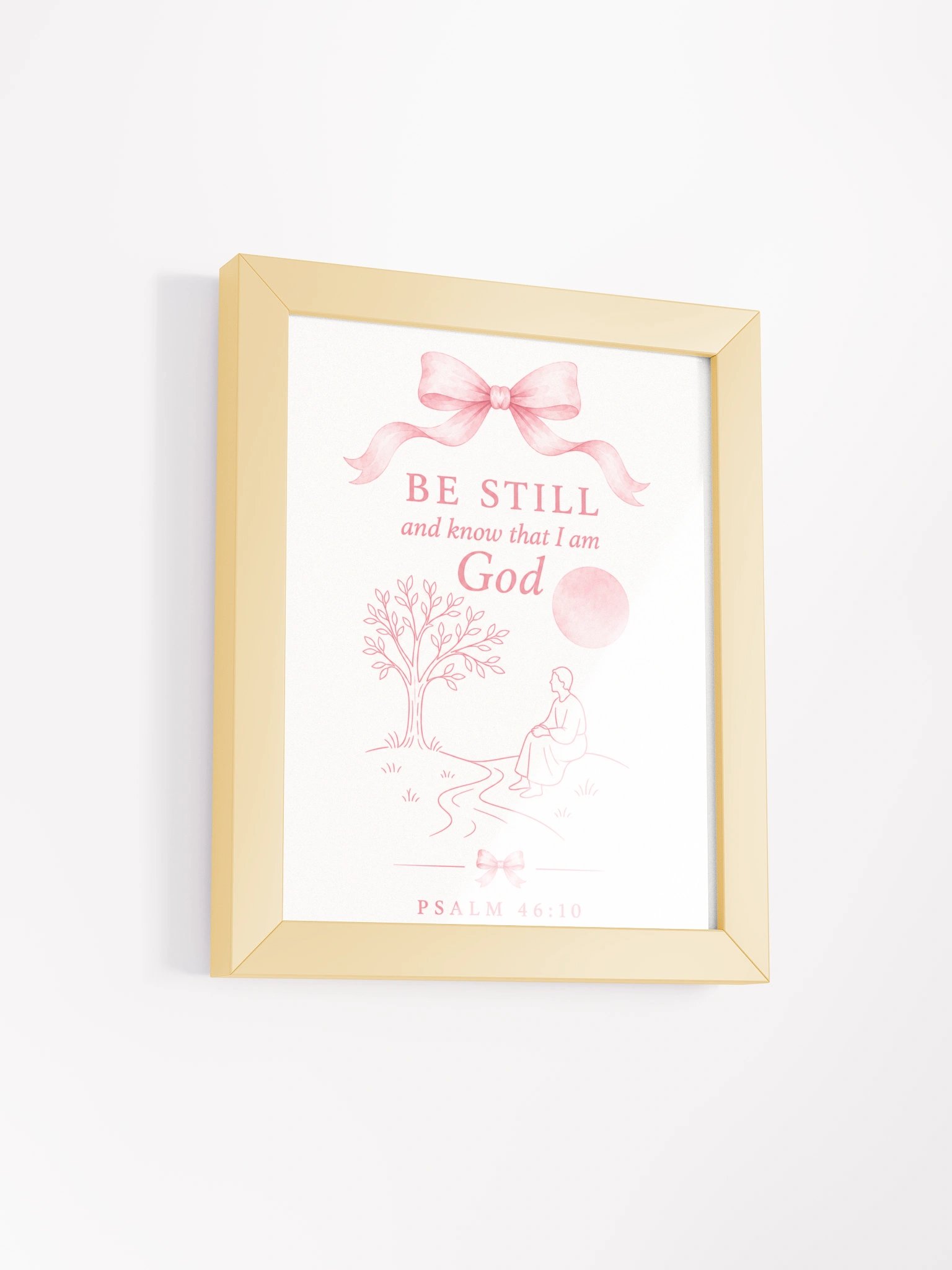 Be Still And Know That I Am God Psalm 46:10 Faith | Pink Coquette Framed Christian Wall Art product image (2)