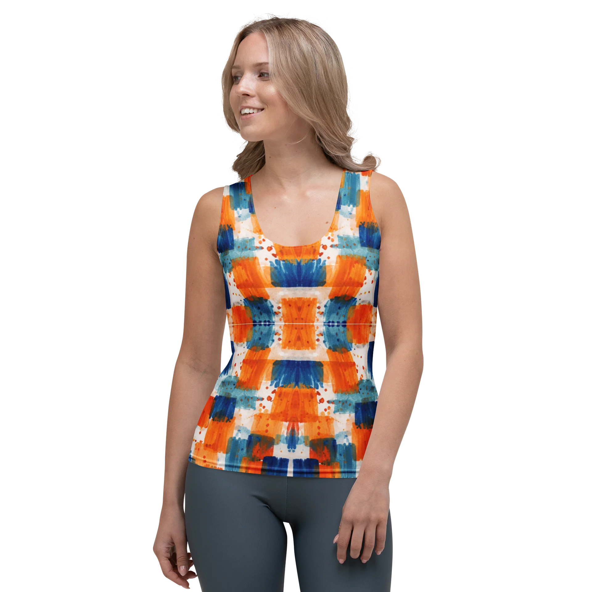 Urban Mosaic: Abstract brushstroke design Empowerment Fusion Women's Tank Top product image (1)