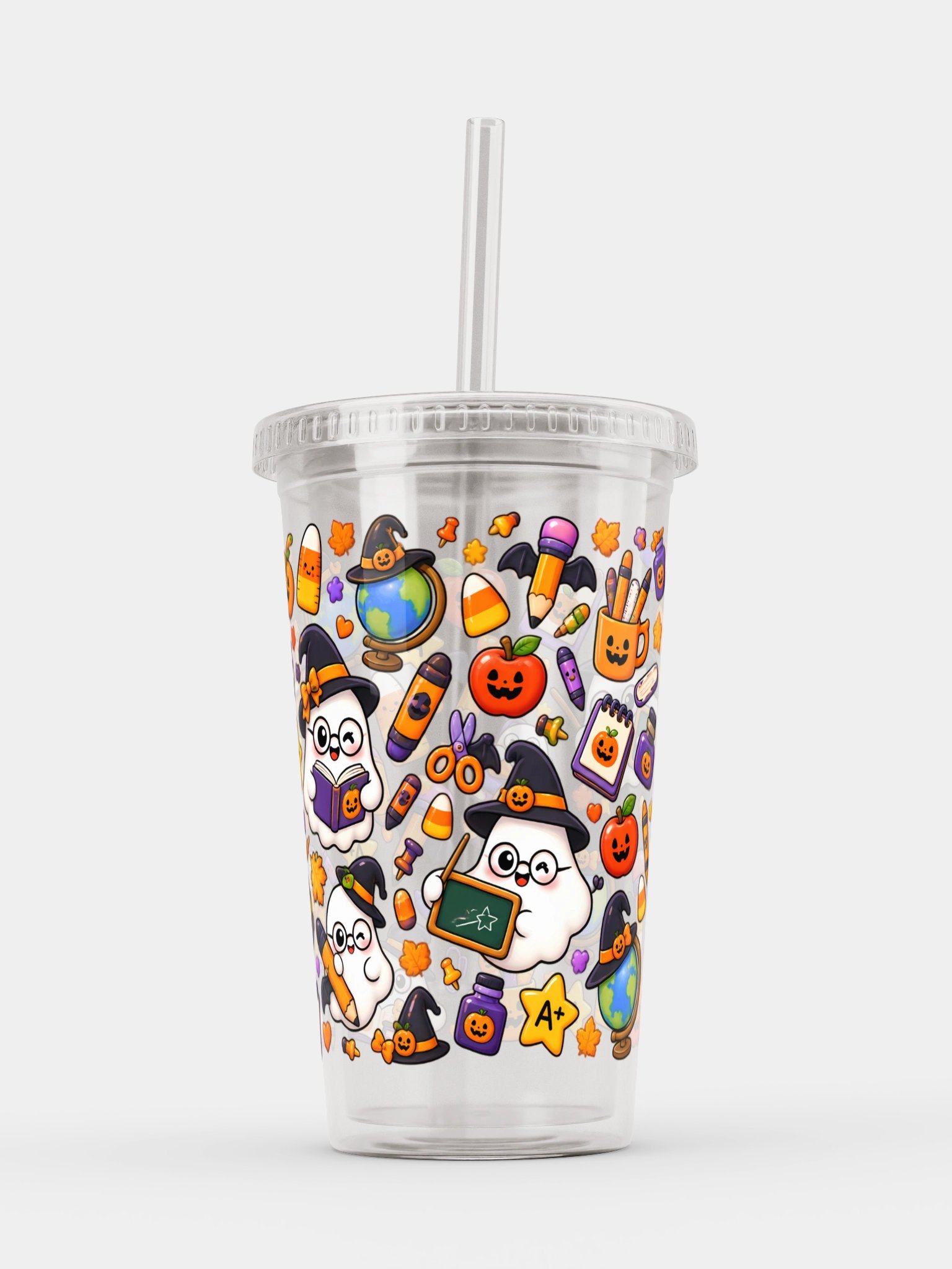 Halloween X Teacher Mashup Clear Wall Tumbler 16 Oz (473 ml) product image (6)