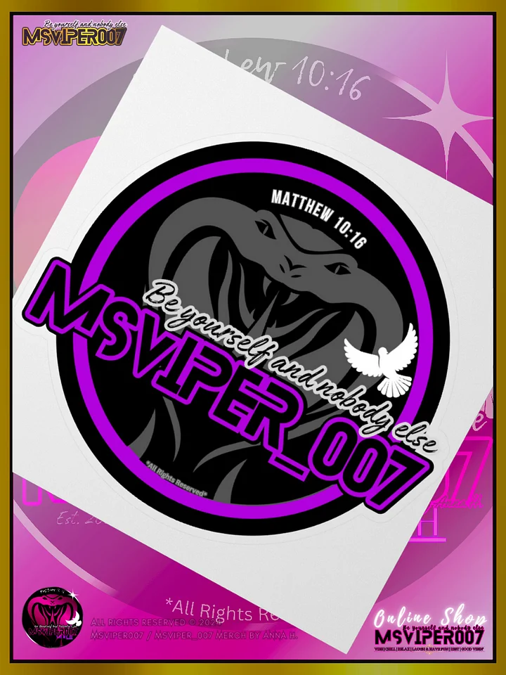 Sticker - "MsViper_007™ Brand Classic" [purple/blk emblem] Support&Sport Kiss cut Stickers By Anna H. product image (2)