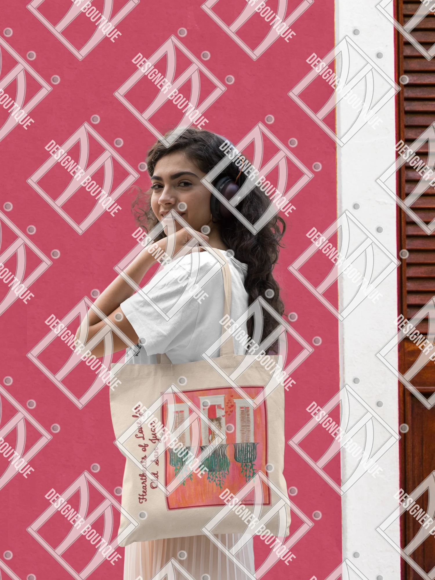 NN Designer Boutique x Camila Arraiza: Tote Bag (Brunette) – Heartbeats of Love for Old San Juan product image (3)