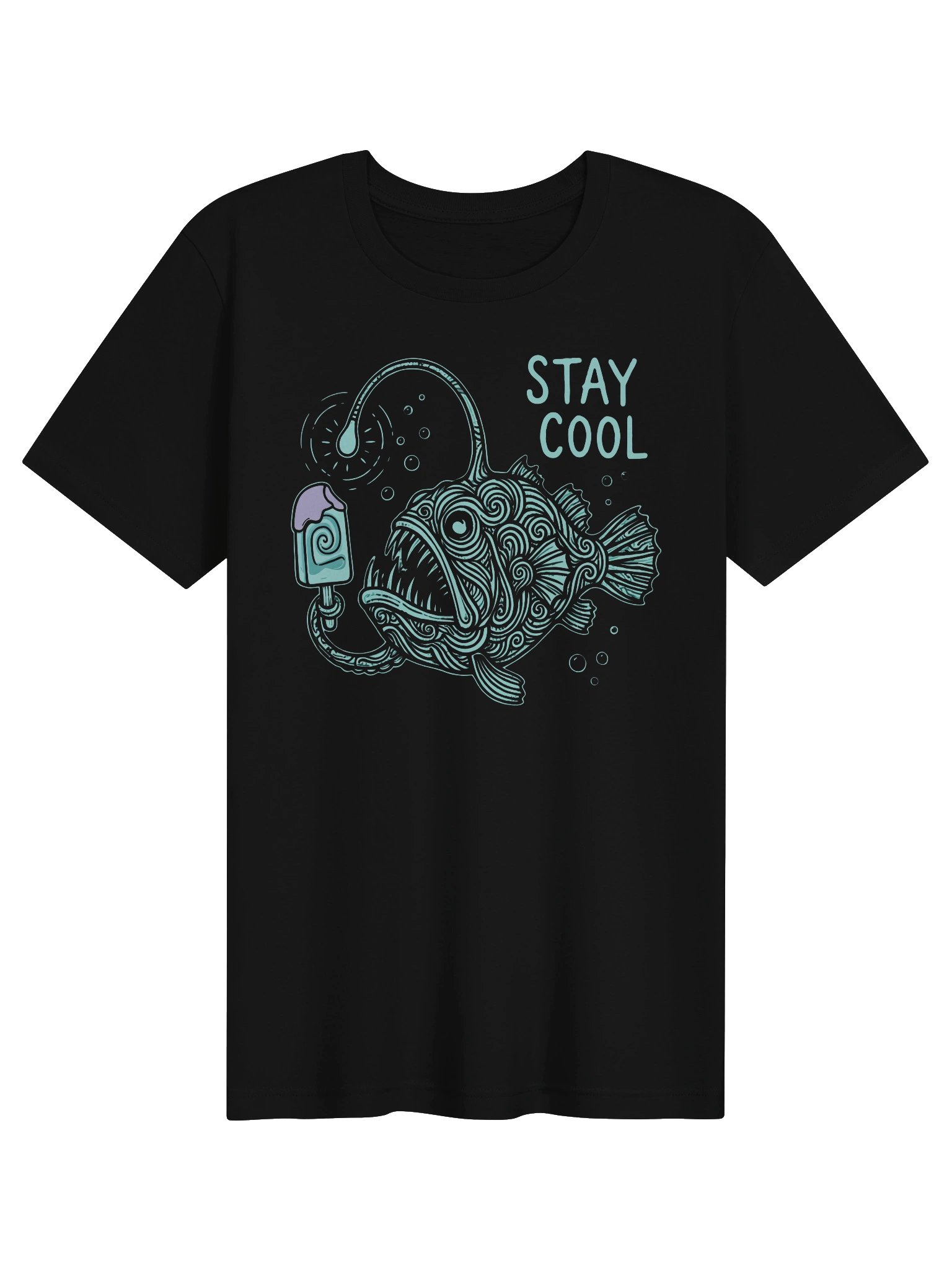 Stay Cool Anglerfish T-Shirt | Funny Deep Sea Graphic Tee product image (1)