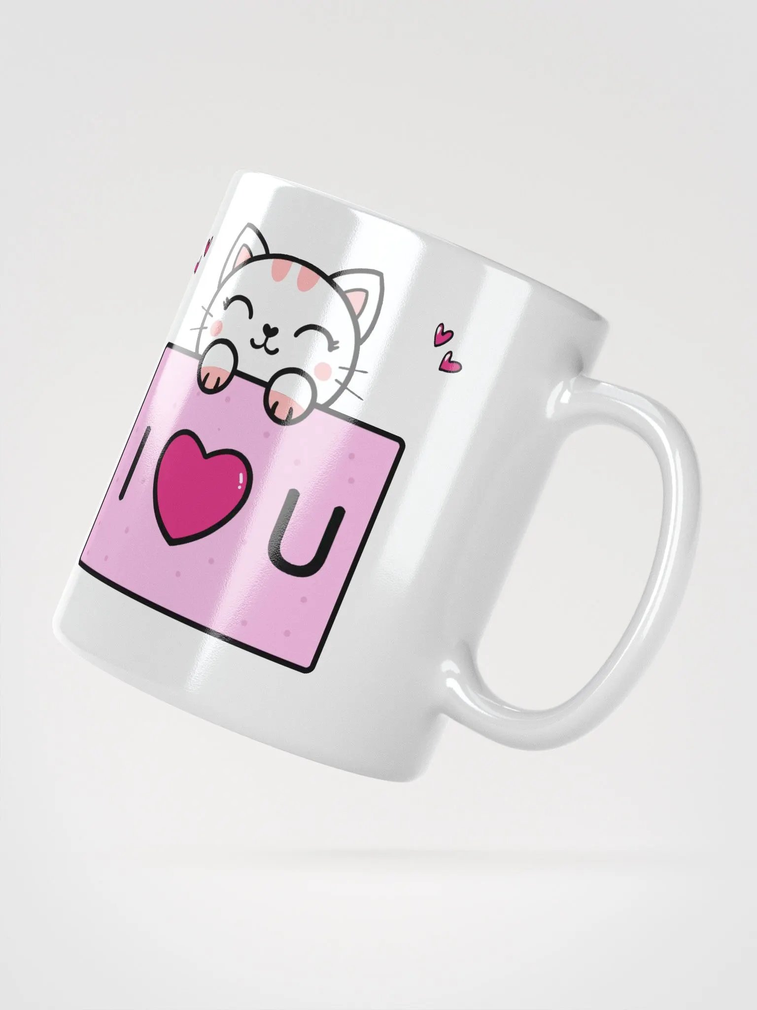 Lovely Cat White Glossy Coffee Mug product image (3)