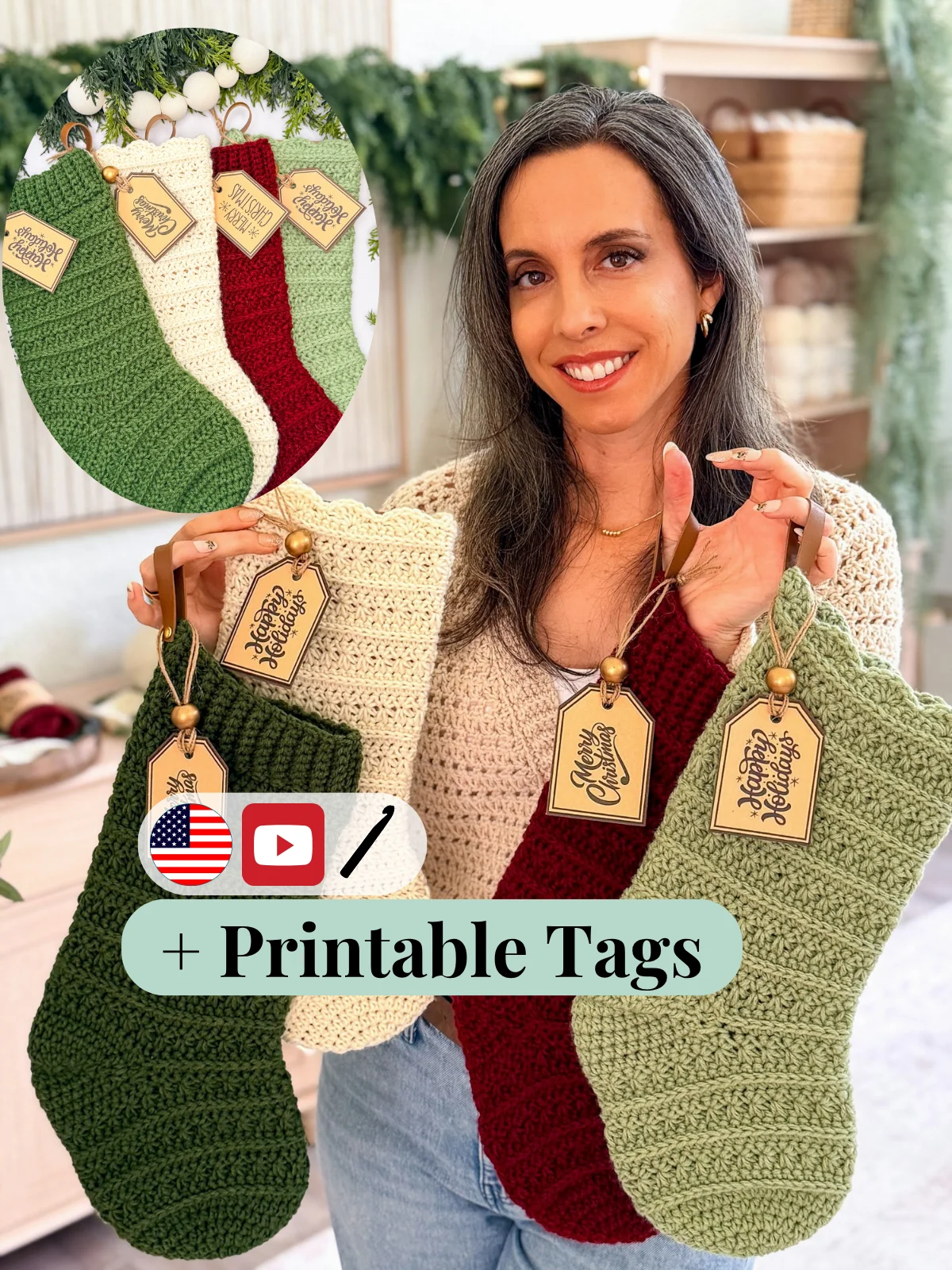 Petal Loop Stitch Crochet Stocking Pattern product image (10)