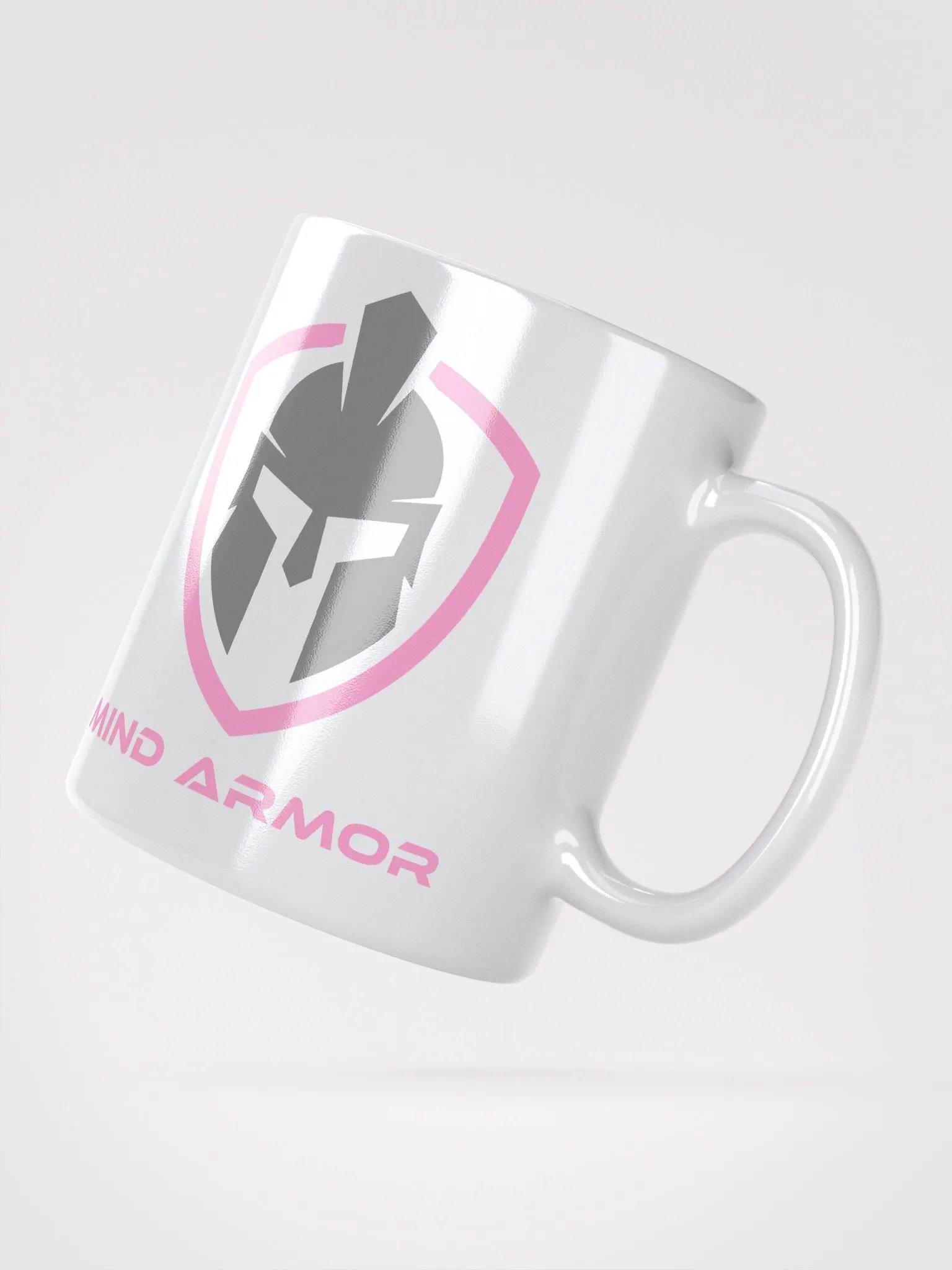 Mind Armor - White Glossy Mug - Pink Logo product image (5)