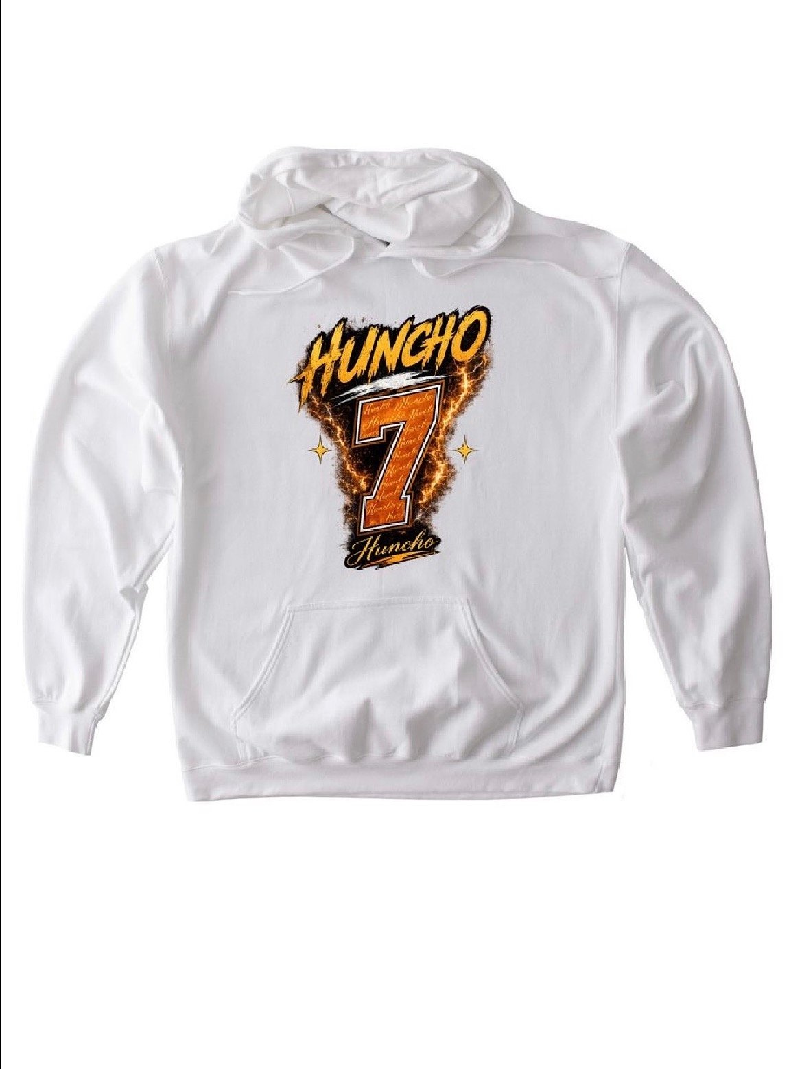 Huncho "No. 7" Graphic Hoodie – White product image (1)