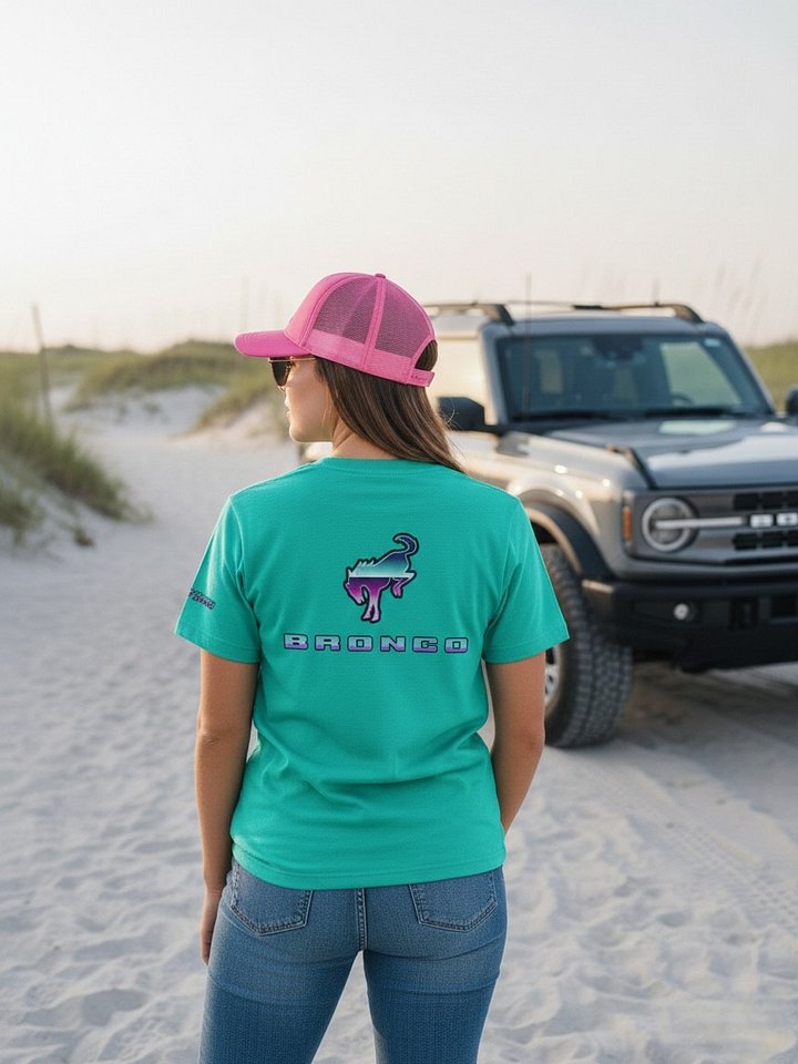 2026 Bronco Beach Bash OBX X Destination Bigfoot Bronco Collab | Bella + Canvas Supersoft T-Shirt (Multiple Colors Available) product image (2)