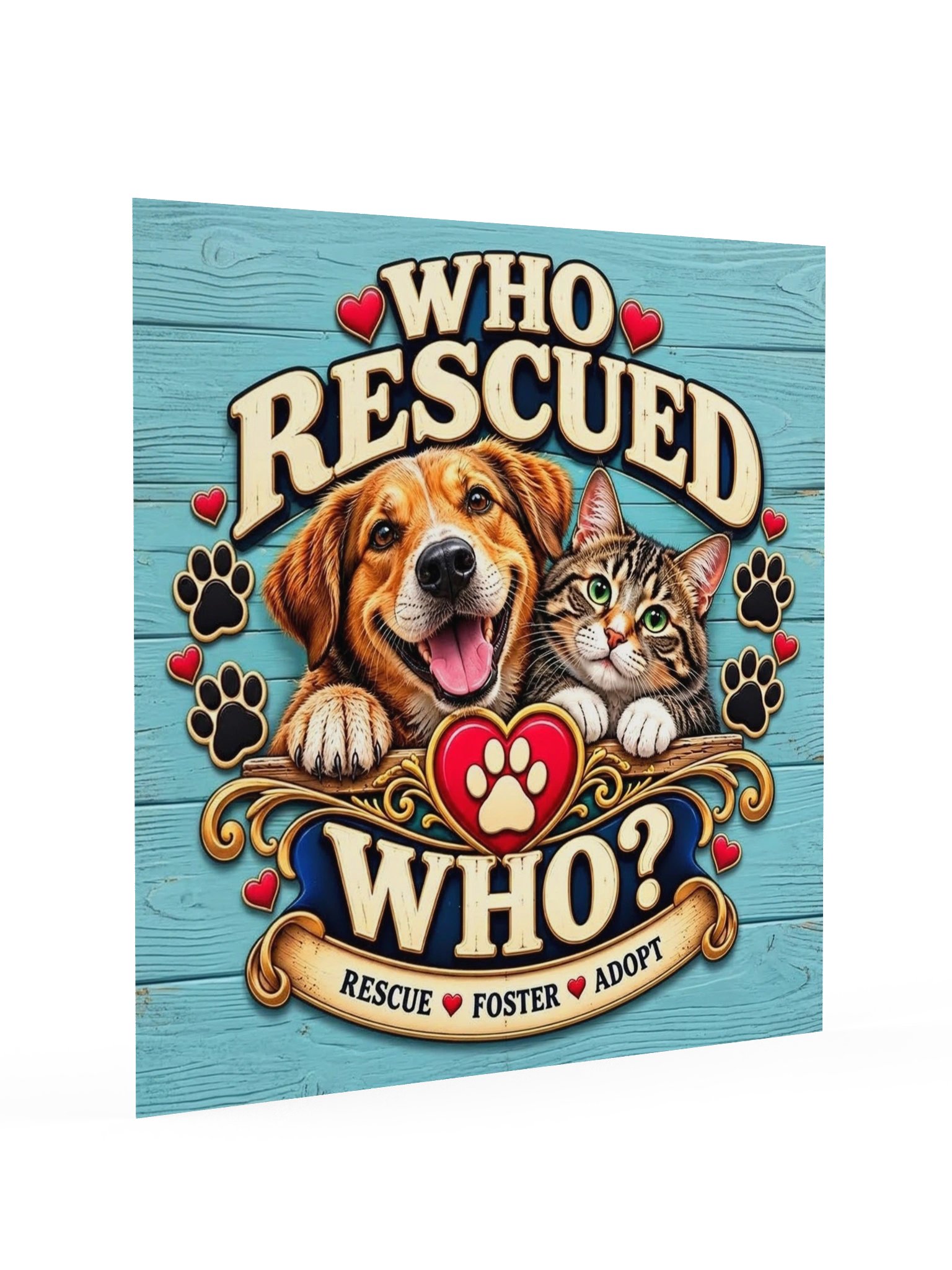 Who Rescued Who? Rescue, Foster & Adopt Poster product image (2)