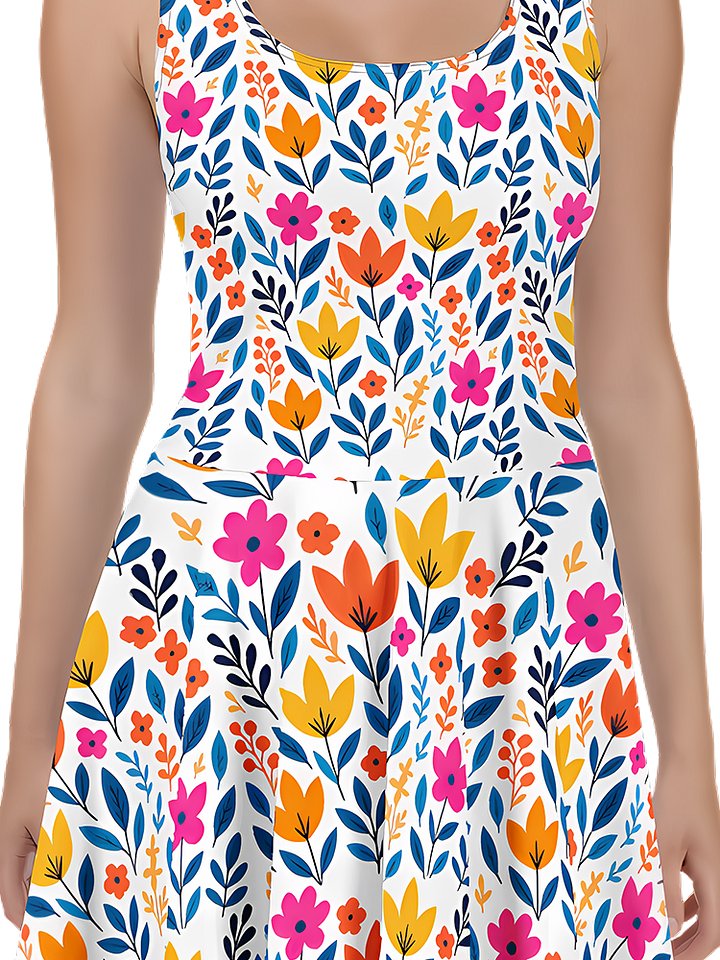 Summer Floral Dress | Orange Yellow & Fuchsia product image (2)