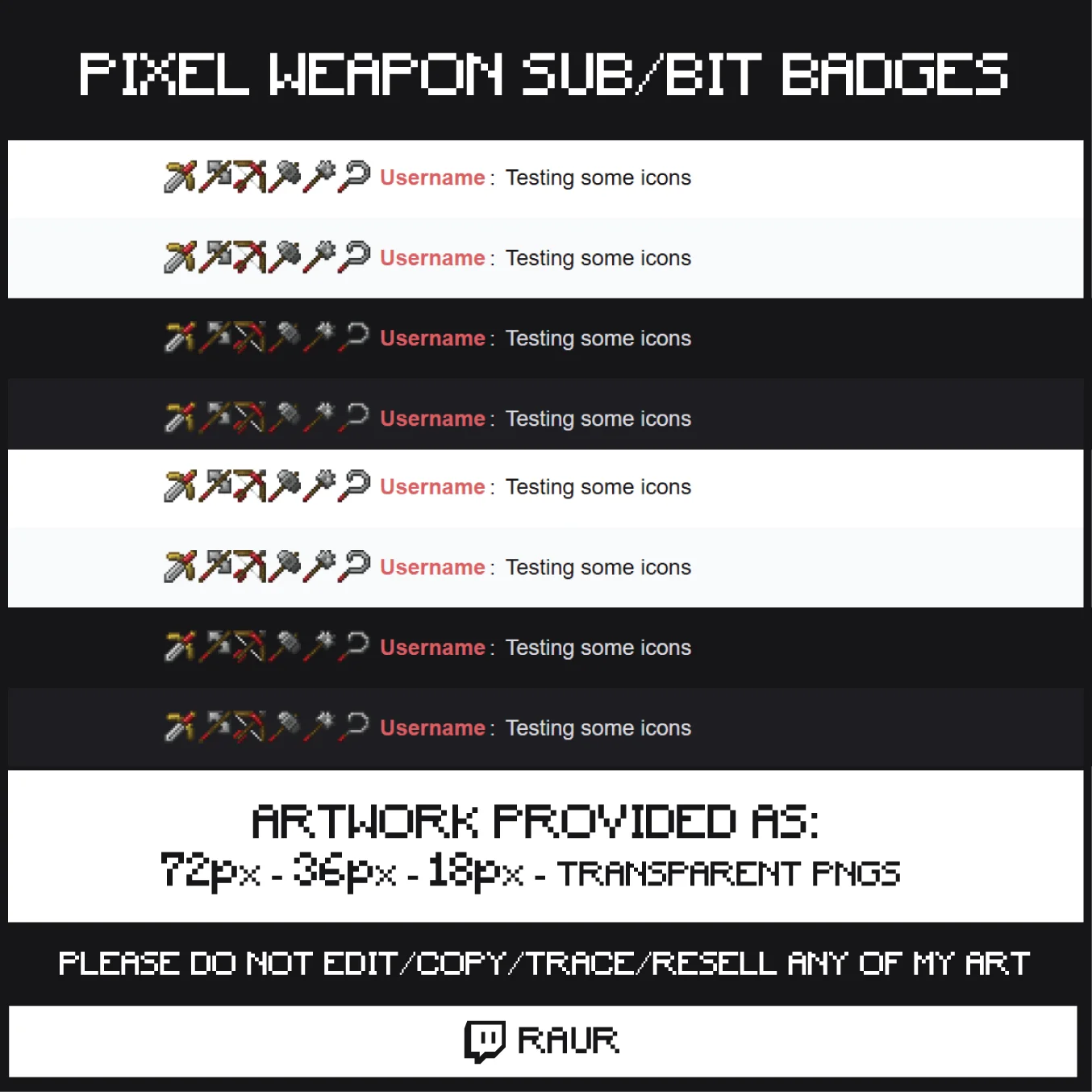 Twitch Pixel Weapons - Sub/Bit Badges product image (2)