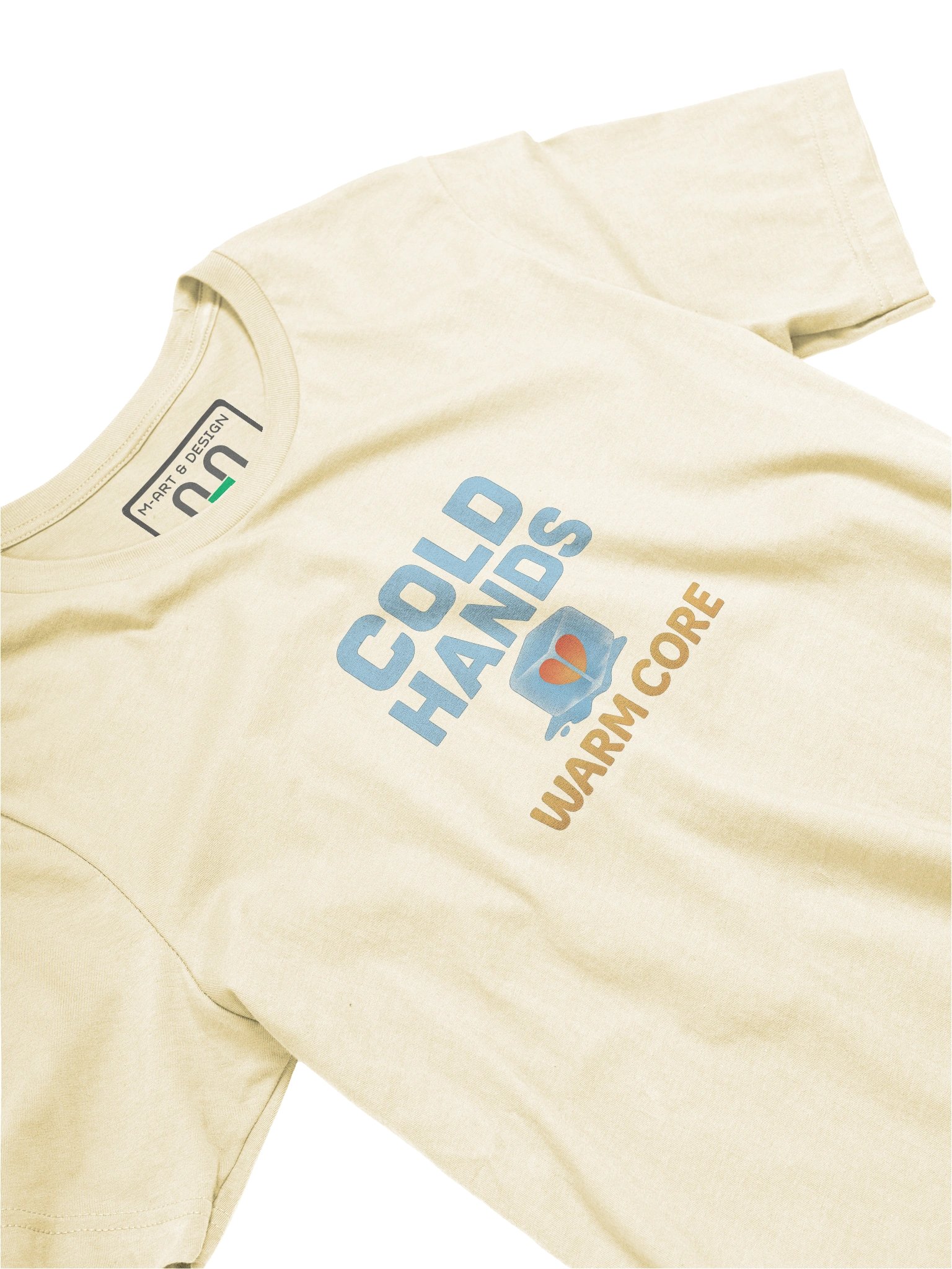 Cold Hands, Warm Core – Minimalist Chest Print T-Shirt – Exclusive M‑Art & Design Statement Wear product image (2)