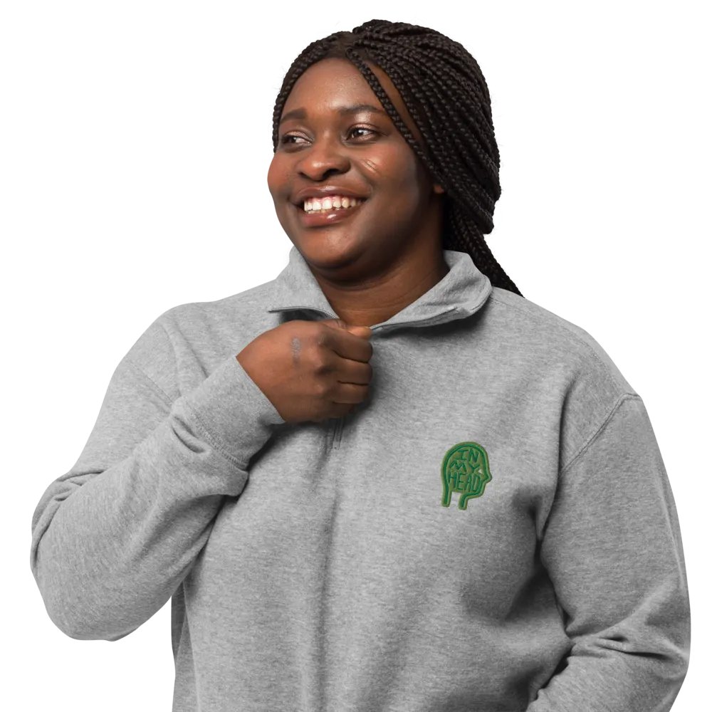 In My Head (leaf design) embroidered quarter zip product image (8)