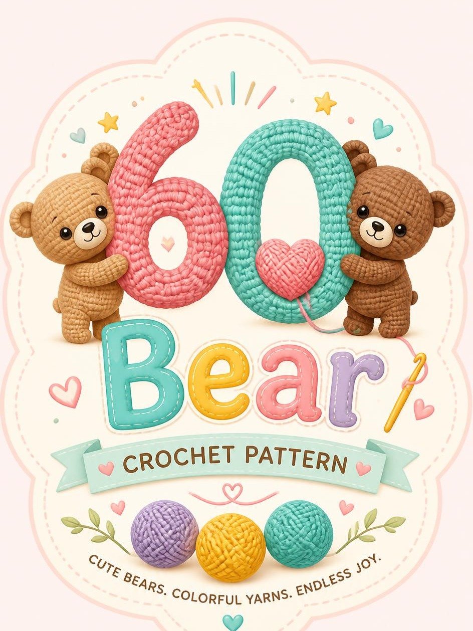 60 Easy Bear Crochet Patterns | Cute DIY Amigurumi Teddy Bear Bundle (PDF Download) product image (5)