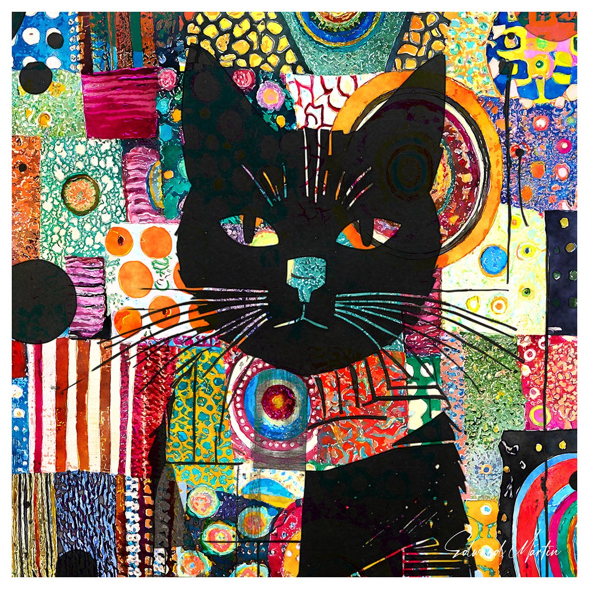 'Yo Kitty' by Edward Martin: Mixed Media Collage Print product image (1)
