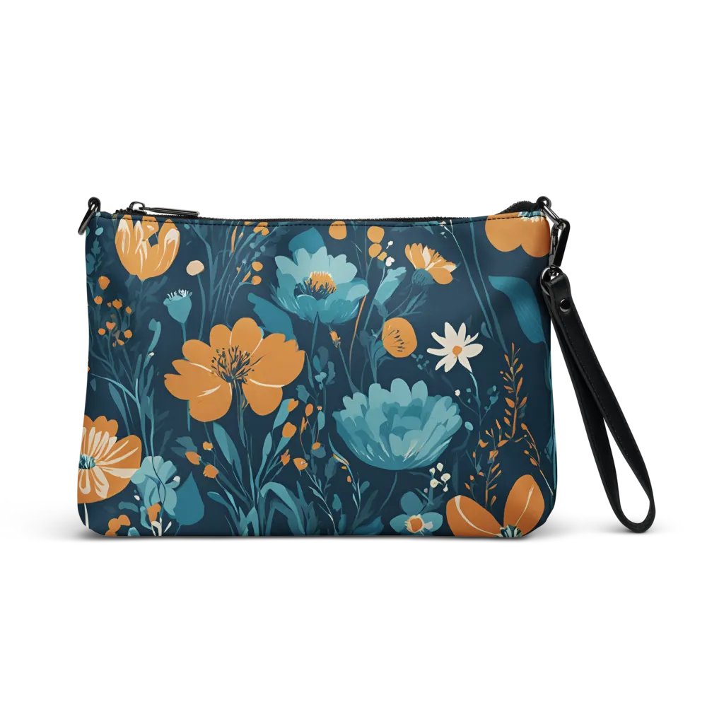 Chic Teal Flower Garden Crossbody Bag product image (1)