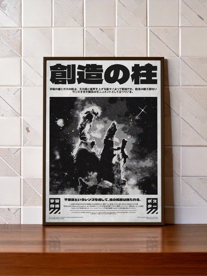 Stellar : Creation — Retro Brutalist Digital Print for Modern Interior product image (1)