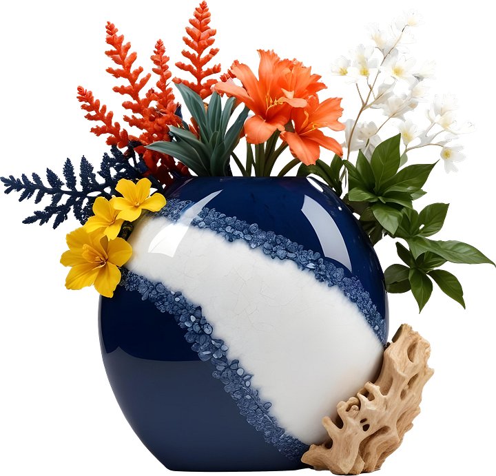 Golden Tides – Tropical Luxe Geode Vase PNG product image (1)