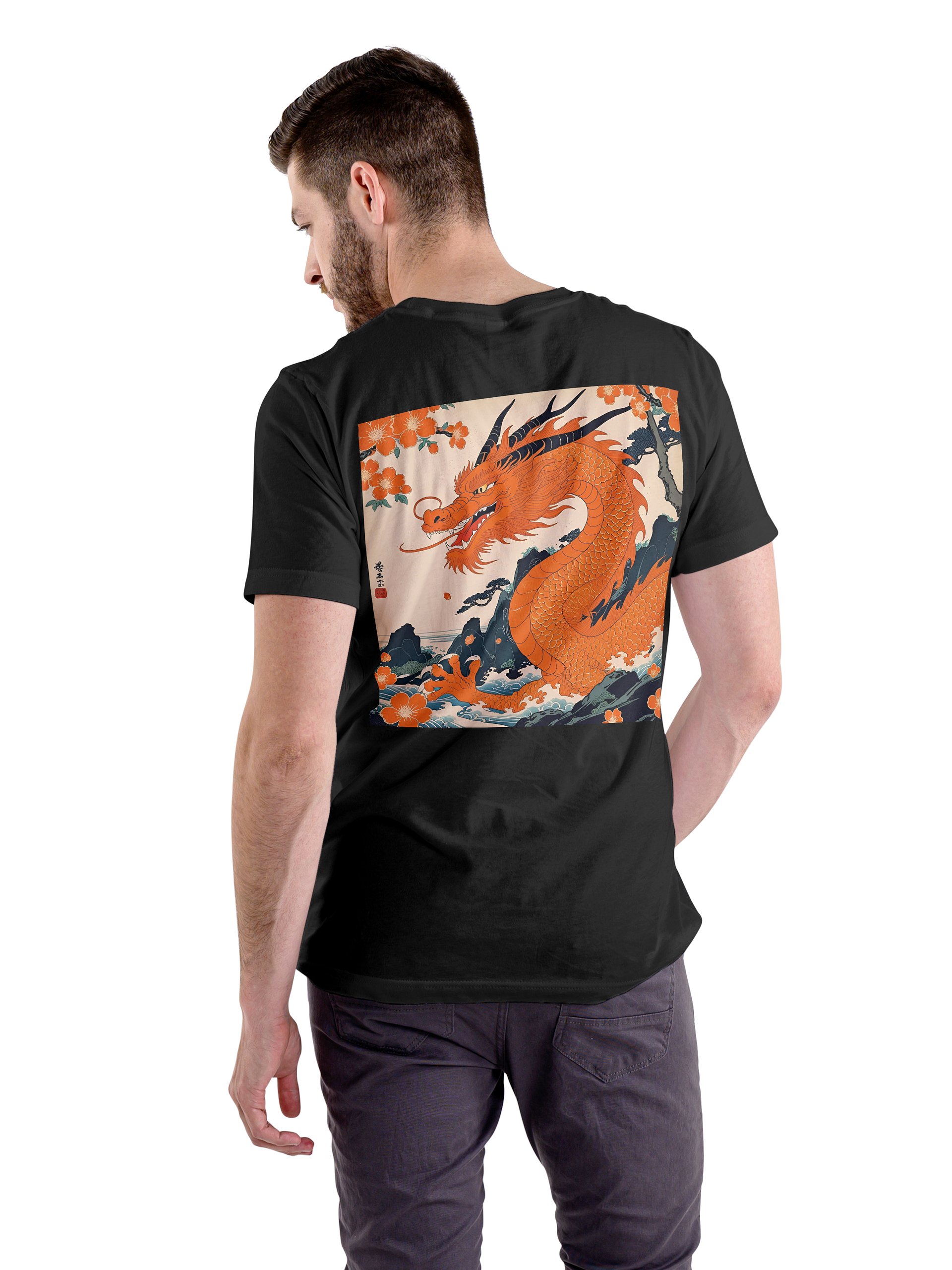 Ryoshin - Orenji no Ryū (Orange Dragon), Ancient Ryū Collection, T-Shirt, Back Design product image (4)