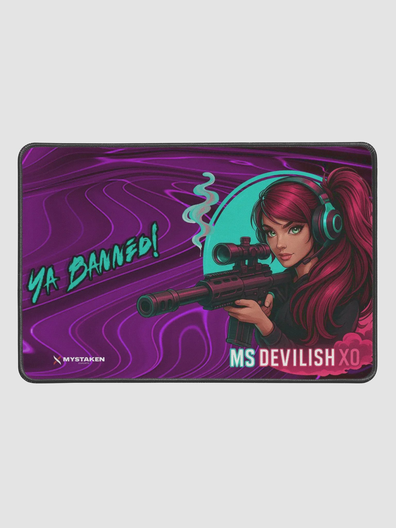 MsDevilishxo Mouse Mat: Ya Banned! 12" x 18" product image (1)