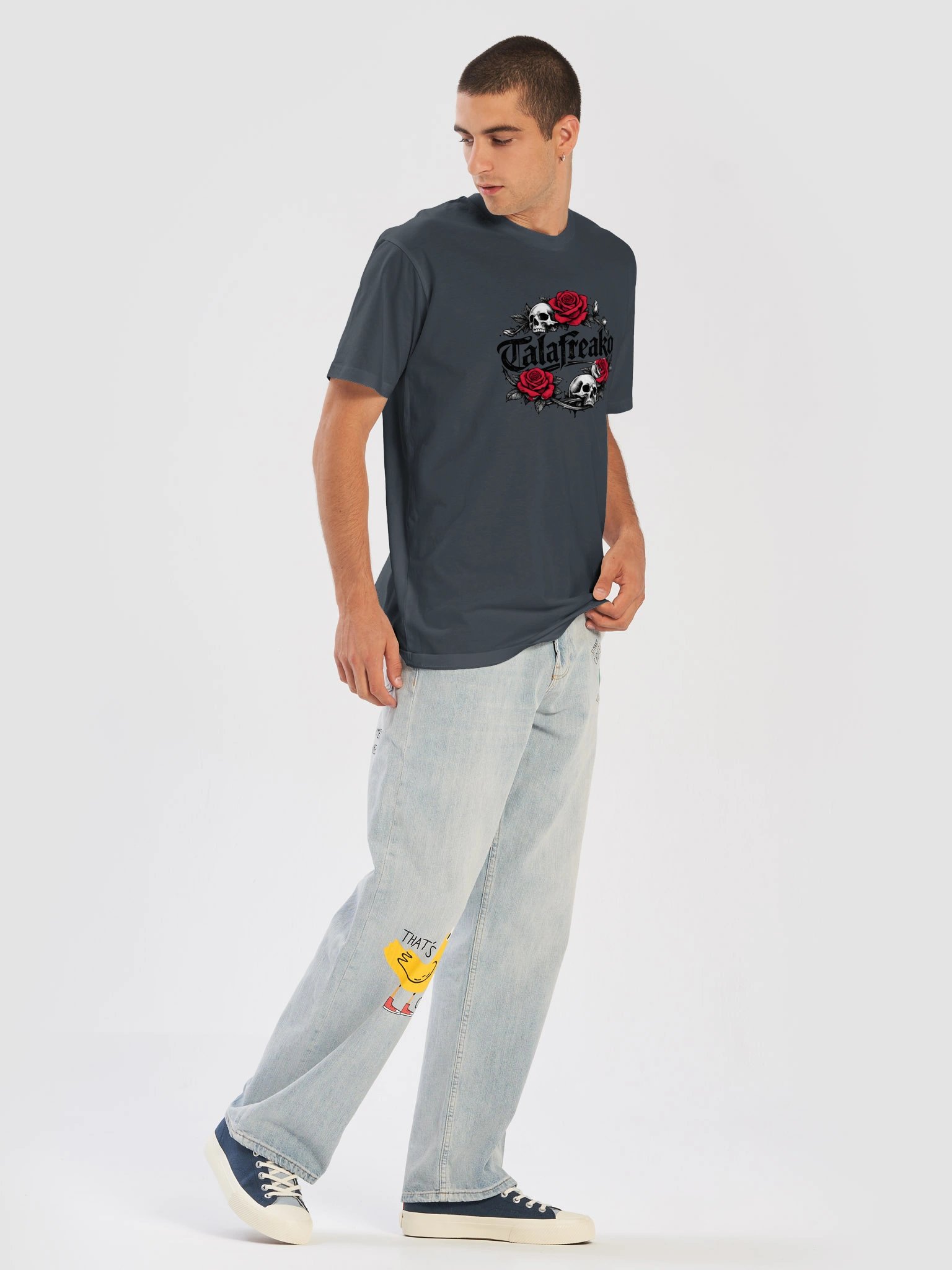 Talafreako Skulls and Roses Tattoo Style Tee product image (21)