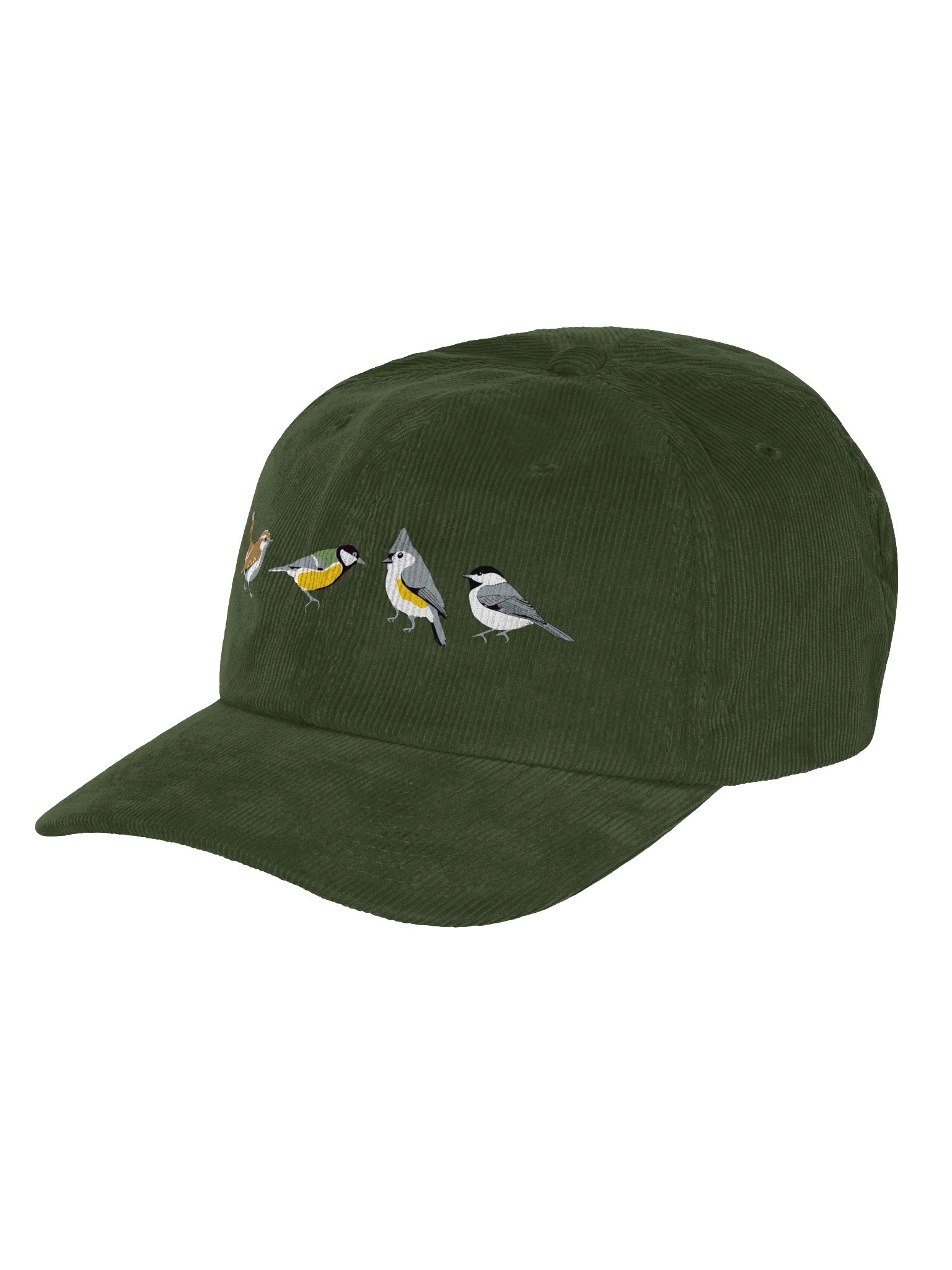 Backyard Birding DTF Printed Corduroy Hat | Carolina Wren, Great Tit, Tufted Titmouse & Chickadee product image (19)