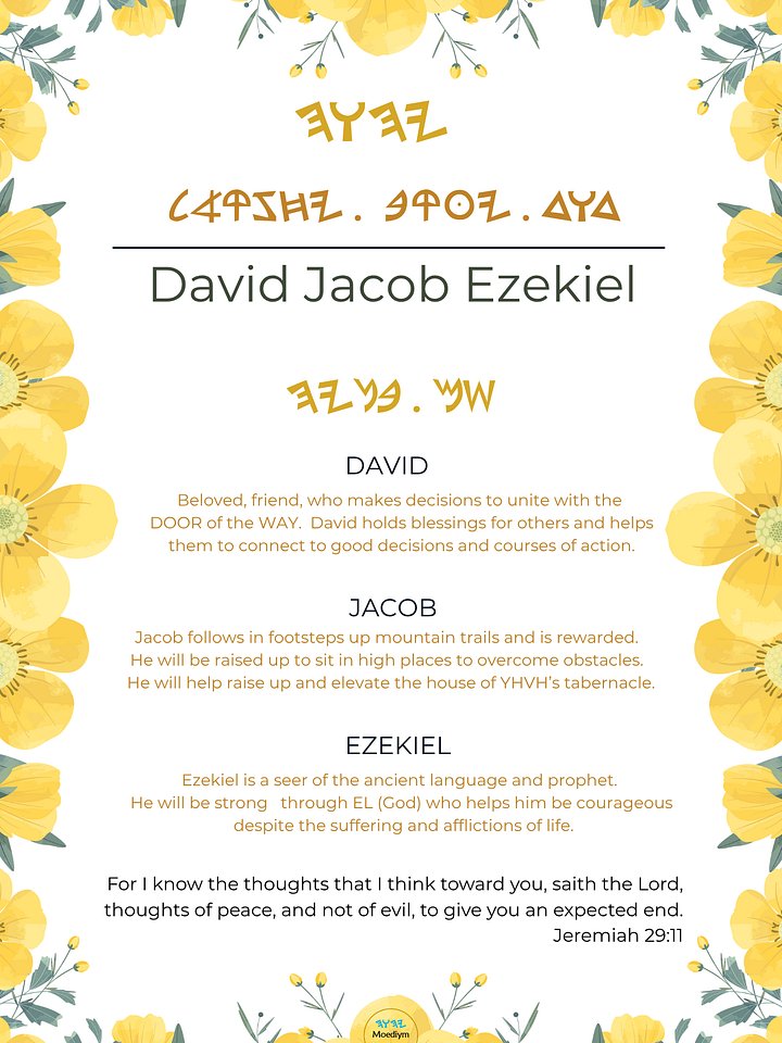 Full name Paleo Hebrew personally translated name meaning certificate | name art print | Style 7 | (Digital Download) product image (1)