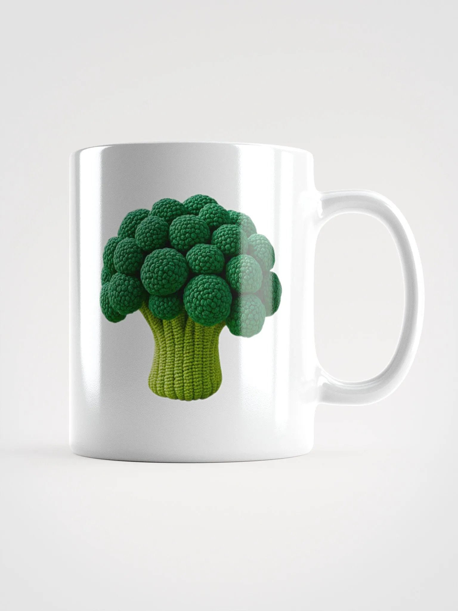 CozyAvocado White Glossy Broccoli Mug #1 product image (1)