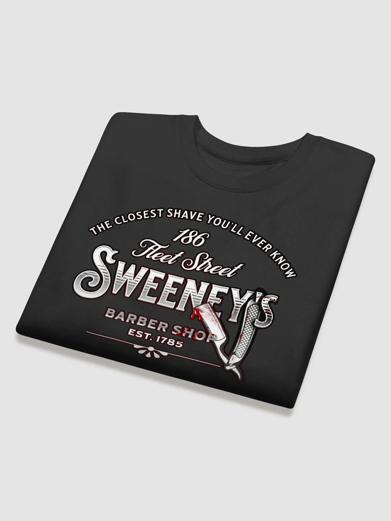 Sweeney Todd Barber Shop Sweatshirt – Premium Fleece Horror Musical Pullover product image (3)
