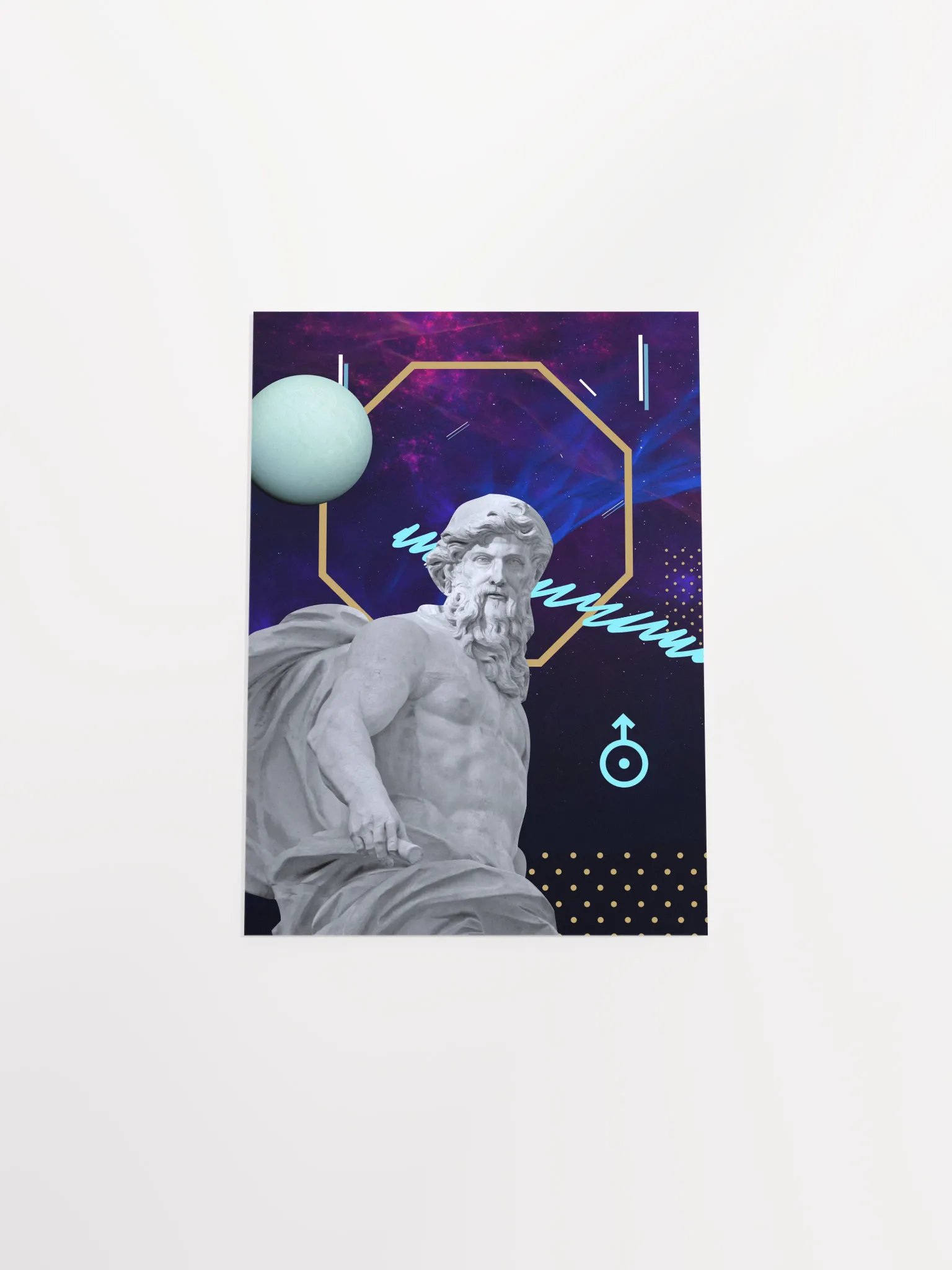 Synthwave Gods and Planets: Uranus (lat. Caelus) [synthwave/vaporwave/retrowave/cyberpunk] — aesthetic poster, retrowave poster, neon poster product image (9)