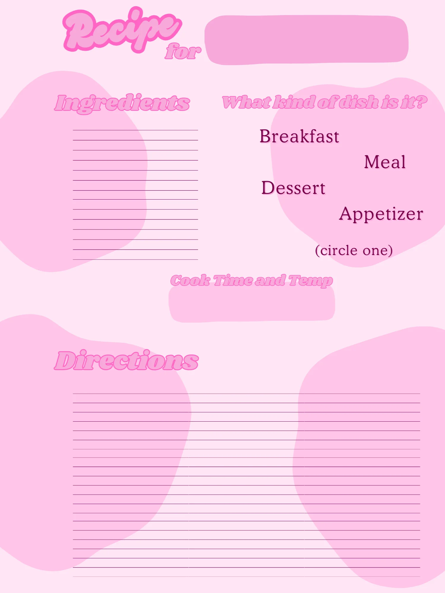 March's Planner Design - Recipes Sheets (Letter Size) product image (5)