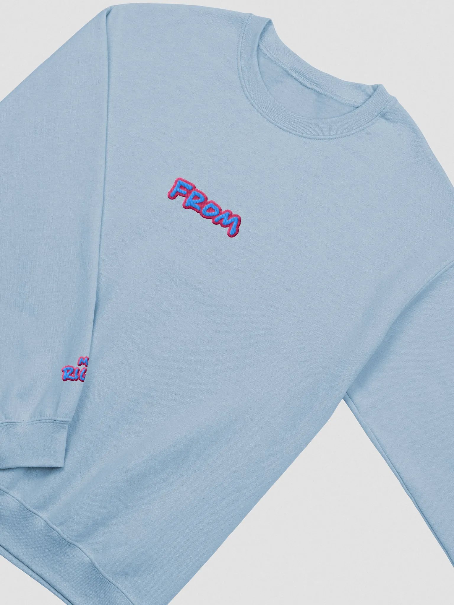 my left from my right embroidered crewneck (BUBBLEGUM DESIGN 2) product image (1)