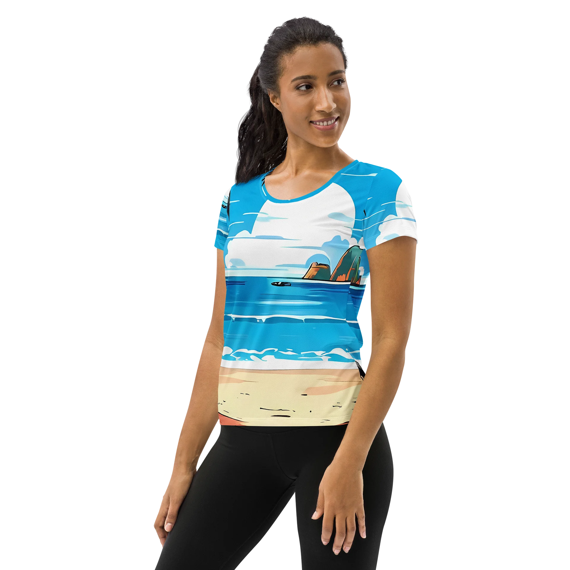 Caribbean Bays - Tuesday Afternoon - CaribbeanApples | Women's Athletic T-Shirt product image (4)